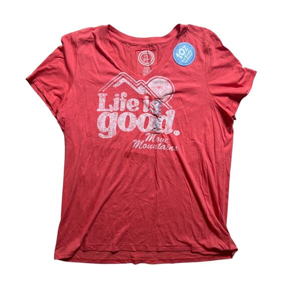 Life Is Good Tops - NWT Life Is Good Red Women T-Shirt Size 2XL